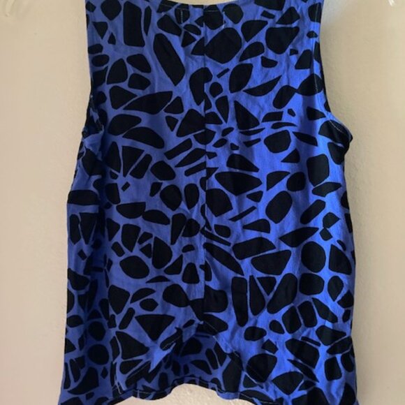 EUC FIGHTING EEL AVA SKY HONOLULU HAWAII COBOLT BLUE BLACK TANK ALOHA WEAR XS - Picture 10 of 13